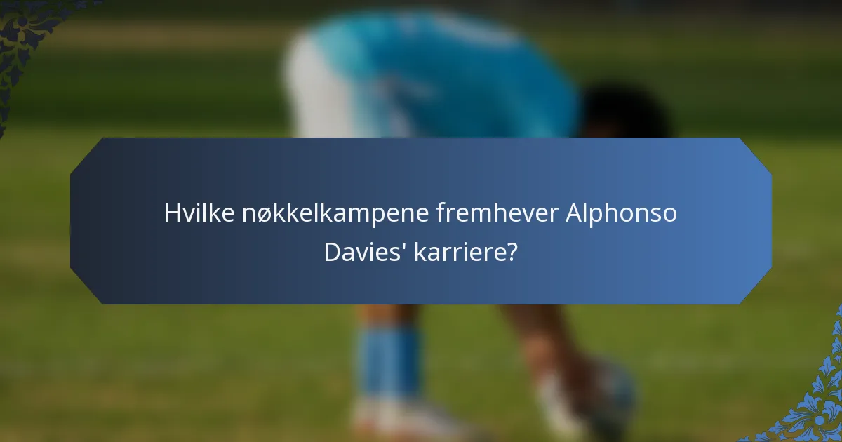 Hvilke nøkkelkampene fremhever Alphonso Davies' karriere?