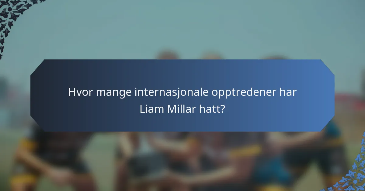 Hvor mange internasjonale opptredener har Liam Millar hatt?