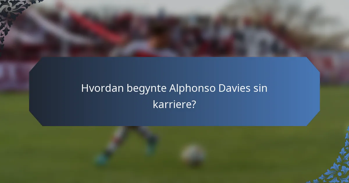 Hvordan begynte Alphonso Davies sin karriere?