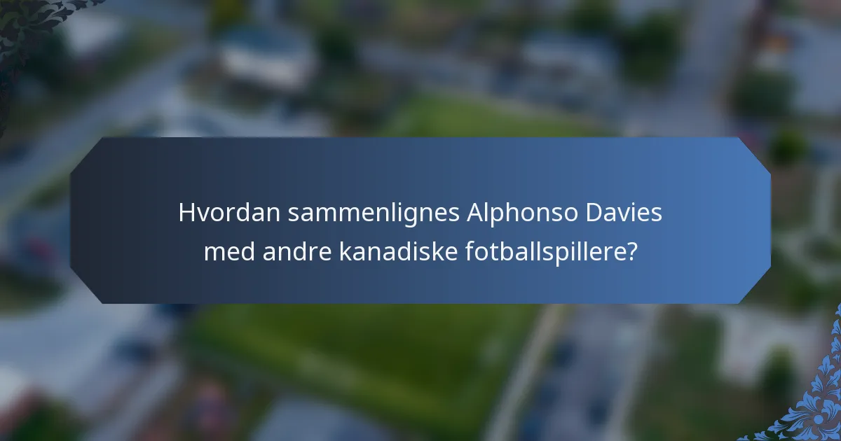 Hvordan sammenlignes Alphonso Davies med andre kanadiske fotballspillere?