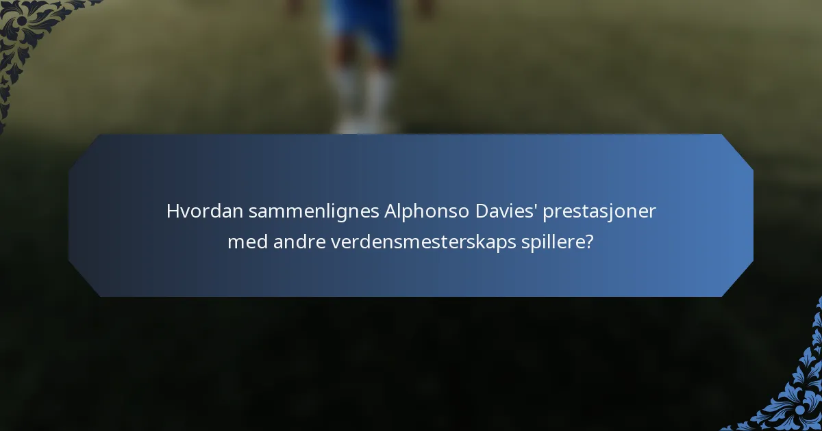 Hvordan sammenlignes Alphonso Davies' prestasjoner med andre verdensmesterskaps spillere?