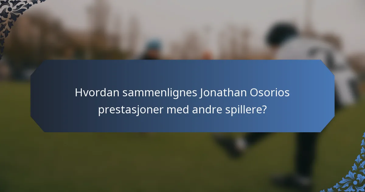 Hvordan sammenlignes Jonathan Osorios prestasjoner med andre spillere?