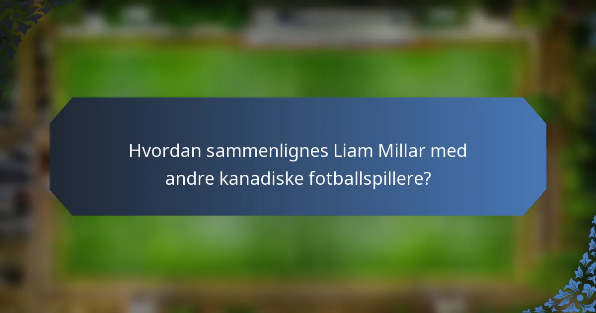 Hvordan sammenlignes Liam Millar med andre kanadiske fotballspillere?