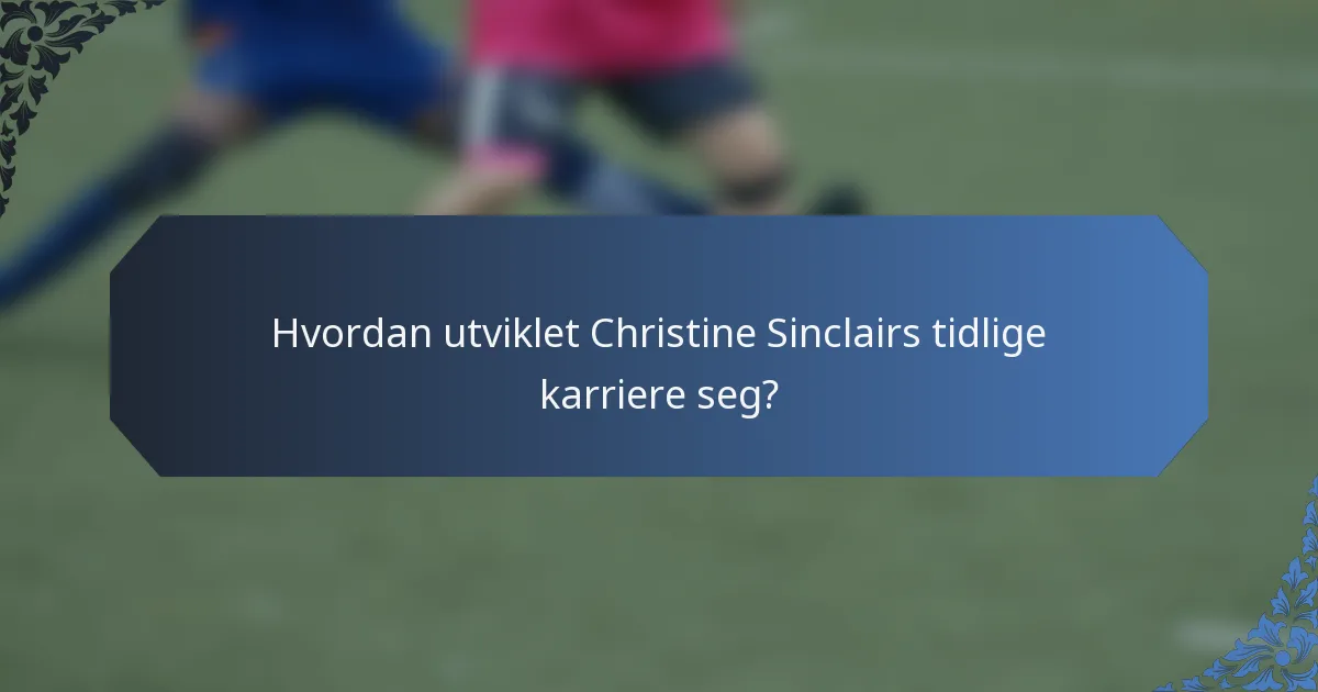 Hvordan utviklet Christine Sinclairs tidlige karriere seg?